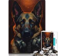Jigsaw Puzzles for Adults 1000 Piece German Shepherd Puzzles for Teenagers,with Matching Poster And Trivia Sheet for Ages 14+ (size 38x26cm)