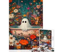 Jigsaw Puzzles for Adults 1000 Piece Ghost in A Flower Bath Educational Game Wall Decoration DIY Toys Unique Birthday And Xmas Gifts (38X52CM)