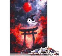 Jigsaw Puzzles for Adults 1000 Piece Ghost with Balloon Woodenboard Puzzles for Adults Funny 1000pcs (75x50cm)