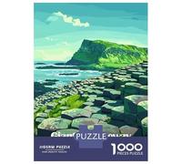 Jigsaw Puzzles for Adults 1000 Piece Giants Causeway, Northern Ireland Illustration Adult Jigsaw Puzzle Anti-Stress Toys Home Decoration Challenging Game Gifts 38x26cm/1000pcs