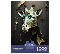 Jigsaw Puzzles for Adults 1000 Piece Giraffe Abstract Gold Dark Adult Jigsaw Relax Games Difficult Challenge Fun Activities at Home 70x50cm/1000pcs