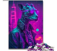 Jigsaw Puzzles for Adults 1000 Piece Giraffe Cool Style, Stress Reliever Difficult Challenge Secret Santa Gifts for Age 14 Years Up (Size 26x38cm)