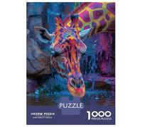 Jigsaw Puzzles for Adults 1000 Piece Giraffe Drinking Water Jigsaw Puzzle Fun Games Birthday Present Unique Birthday And Xmas Gifts 52x38cm/1000pcs
