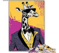 Jigsaw Puzzles for Adults 1000 Piece Giraffe in Suit, Elephant Toy Intellectual Game Birthday Present, Gifts, Wall Art for Ages 14+ (Size 26x38cm)