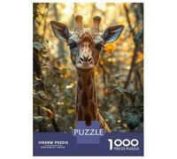 Jigsaw Puzzles for Adults 1000 Piece Giraffe Portrait in Forest Jigsaw Puzzle Brain Teaser Game Stress Reliever Unique Birthday And Xmas Gifts 70x50cm/1000pcs