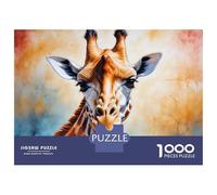 Jigsaw Puzzles for Adults 1000 Piece Giraffe Portrait with Abstract Background Puzzles for Adults Relaxing Games A Work of Art Fun Activities at Home 70x50cm/1000pcs