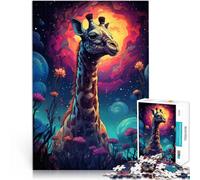Jigsaw Puzzles for Adults 1000 Piece Giraffe Space Quiz game 38x52cm Family Game Stress Reliever Difficult Challenge for teenager Age 14 Up