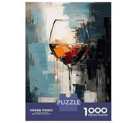 Jigsaw Puzzles for Adults 1000 Piece Glass of Wine Teenager Puzzles Hands-on Game Home Decoration Christmas Birthday Gifts 52x38cm/1000pcs