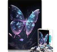 Jigsaw Puzzles for Adults 1000 Piece Glow Butterfly Puzzles for Teenagers,with Matching Poster And Trivia Sheet for Ages 14+ (size 75x50cm)