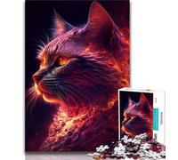 Jigsaw Puzzles for Adults 1000 Piece Glowing Kitty Puzzles for Teenagers,with Matching Poster And Trivia Sheet for Ages 14+ (size 75x50cm)
