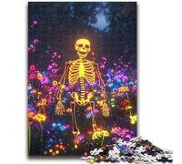 Jigsaw Puzzles for Adults 1000 Piece Glowing Skull Teenager Jigsaw,Family Game Stress Reliever Difficult Challenge Suitable for Couples (75x50cm)