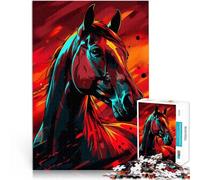 Jigsaw Puzzles for Adults 1000 Piece Glowing Stallion Made of wood for and 14 years and over Each piece is unique - Fun and challenging game for the whole ideas。size：50x75cm