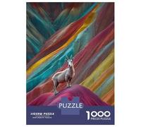 Jigsaw Puzzles for Adults 1000 Piece Goat Rainbow Hills Adult Jigsaw Relax Games Difficult Challenge Fun Activities at Home 52x38cm/1000pcs