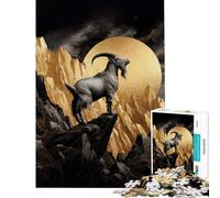 Jigsaw Puzzles for Adults 1000 Piece Gold X Mountain Goat Difficult And Challenge Difficult Hard Toy Wall Decor for And from 14 Years And over (38x52cm)