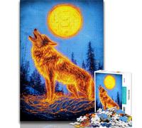 Jigsaw Puzzles for Adults 1000 Piece Golden Animal Wolf,learning Educational Toys Fun at Home Activities,Birthday Present,Travel Gifts 38x26cm