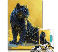 Jigsaw Puzzles for Adults 1000 Piece Golden Black Panther Puzzles for Adults,Challenging Game for Is Ideal As A Gift for The Whole Family (size 38x26cm)