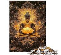 Jigsaw Puzzles for Adults 1000 Piece Golden Buddha Meditation Adult Jigsaw Puzzles Family Activities Challenging To Complete for Is Ideal As A Gifts (75x50cm/1000pcs)