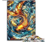 Jigsaw Puzzles for Adults 1000 Piece Golden Carp Jigsaw Home Activity for Holidays, Birthdays, And Family Game Nights (size 50x75cm)