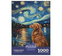 Jigsaw Puzzles for Adults 1000 Piece Golden Dog Stargazing Jigsaw Puzzle Brain Teaser Game Stress Reliever Unique Birthday And Xmas Gifts 70x50cm/1000pcs