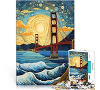 Jigsaw Puzzles for Adults 1000 Piece Golden Gate Bridge Made of cardboard,for 14+ Staycation Kill time great gift。size:38x52cm/14.96x20.47inch