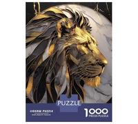 Jigsaw Puzzles for Adults 1000 Piece Golden Lion Marble Art Puzzle for Adults Brain Teaser Game Difficult Hard Deal As Gifts for The Whole Family 70x50cm/1000pcs