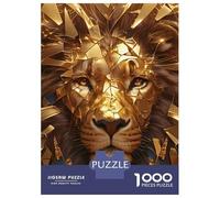 Jigsaw Puzzles for Adults 1000 Piece Golden Lion with Shattered Mask Jigsaw Relax Games Wall Decoration Deal As Gifts for The Whole Family 38x26cm/1000pcs