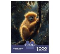 Jigsaw Puzzles for Adults 1000 Piece Golden Monkey in Jungle Puzzle for Adults Relaxing Games Hand Speed Race Fun Activities at Home 38x26cm/1000pcs