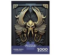 Jigsaw Puzzles for Adults 1000 Piece Golden Skull Kraken Puzzles for Adults Relax Games Pattern Assembly Christmas Birthday Gifts 38x26cm/1000pcs