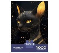 Jigsaw Puzzles for Adults 1000 Piece Golden Sphynx Cat Starry Night Puzzles for Adults Hands-on Game Stress Reliever Stress Reduction Gifts 70x50cm/1000pcs