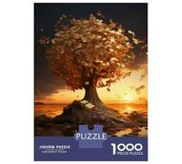 Jigsaw Puzzles for Adults 1000 Piece Golden Tree of Knowledge Teenager Puzzles Family Games Pattern Assembly Fun Activities at Home 38x26cm/1000pcs