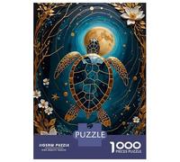 Jigsaw Puzzles for Adults 1000 Piece Golden Turtle Kintsugi Moon Puzzle for Adults Brain Teaser Game Enhance Memory Fun at Home Activities, 38x26cm/1000pcs