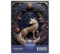 Jigsaw Puzzles for Adults 1000 Piece Golden White Fox Steampunk Teenager Puzzles Hands-on Game Home Decoration Christmas Birthday Gifts 52x38cm/1000pcs
