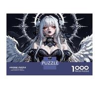 Jigsaw Puzzles for Adults 1000 Piece Goth Angel Anime Girl Jigsaw for Adults Fun Games Wall Art Unique Birthday And Xmas Gifts 70x50cm/1000pcs