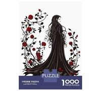 Jigsaw Puzzles for Adults 1000 Piece Gothic Rose Woman Puzzle for Adults Brain Teaser Game Enhance Memory Fun at Home Activities, 52x38cm/1000pcs