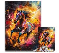 Jigsaw Puzzles for Adults 1000 Piece Graffiti Horse Wooden Jigsaw Puzzles Intricate Design for Teenagers, DIY Decor, And Brain-Boosting Fun 50X75CM