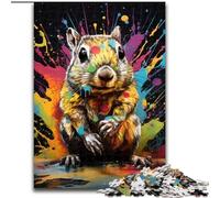 Jigsaw Puzzles for Adults 1000 Piece Graffiti Painting Squirrel Impossible Jigsaw Puzzles for Adults Develops Hand-Eye Coordination Skills, Perfect for Birthday Gifts (Szie 26x38cm)