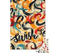 Jigsaw Puzzles for Adults 1000 Piece Graffiti Puzzles for Adults Wooden Board Puzzles Funny 1000pcs (75x50cm)