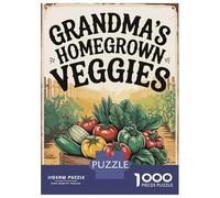 Jigsaw Puzzles for Adults 1000 Piece Grandmas Homegrown Veggies Vintage Sign Puzzles for Adults Relax Games Pattern Assembly Christmas Birthday Gifts 70x50cm/1000pcs