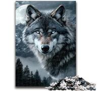 Jigsaw Puzzles for Adults 1000 Piece Gray Wolf Help The Brain Exercise Addictive Toys to Cultivate Patience Artists Collection, Fine Art 26x38cm