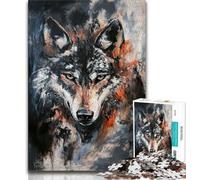 Jigsaw Puzzles for Adults 1000 Piece Gray Wolf,learning Educational Toys Fun at Home Activities,Birthday Present,Travel Gifts 38x26cm