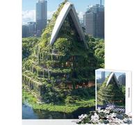 Jigsaw Puzzles for Adults 1000 Piece Green Architecture Educational Game Learning Educational Home Decoration Toys Unique Birthday And Xmas Gifts (38X52cm)