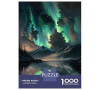 Jigsaw Puzzles for Adults 1000 Piece Green Aurora Borealis Jigsaw for Adults Fun Games Wall Art Unique Birthday And Xmas Gifts 70x50cm/1000pcs