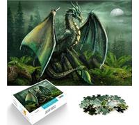 Jigsaw Puzzles for Adults 1000 Piece Green Nature Dragon Made of cardboard for and 14 years and over Family Fun It is ideal as a gift for the whole family。size:38x52cm/14.96x20.47inch