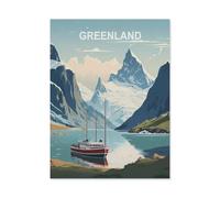 Jigsaw Puzzles for Adults 1000 Piece,Greenland Vintage Travel Poster,Difficult Puzzle Perfect Educational Gift for Boys and Girls-BI50-26x38cm