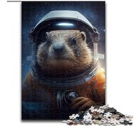 Jigsaw Puzzles for Adults 1000 Piece Groundhog Marmot Astronaut Jigsaws 1000 Pieces for Adults Christmas Halloween Mother's Day New Year Easter Gift Size 50X75CM
