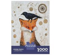 Jigsaw Puzzles for Adults 1000 Piece Gustav Klimt Fox And Raven Teenager Puzzles Hands-on Game Home Decoration Christmas Birthday Gifts 70x50cm/1000pcs