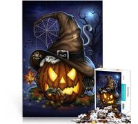 Jigsaw Puzzles for Adults 1000 Piece Halloween Jack O Lantern Made of cardboard，for and 14 years and over Suitable for couples Challenging Game Gifts。size：26x38cm/10.24x14.96inch