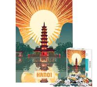Jigsaw Puzzles for Adults 1000 Piece Hanoi Addictive Toys to Cultivate Patience Fun Games Learning Educational Gifts Birthday (size 38x26cm)