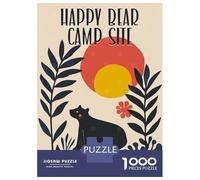 Jigsaw Puzzles for Adults 1000 Piece Happy Bear Camp Site Poster Puzzles for Adults Relaxing Games A Work of Art Fun Activities at Home 38x26cm/1000pcs