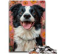 Jigsaw Puzzles for Adults 1000 Piece Happy Border Collie 1000 Pieces for Adults,Quiz Game Wall Decoration Unique Birthday And Xmas Gifts (38x26cm)
